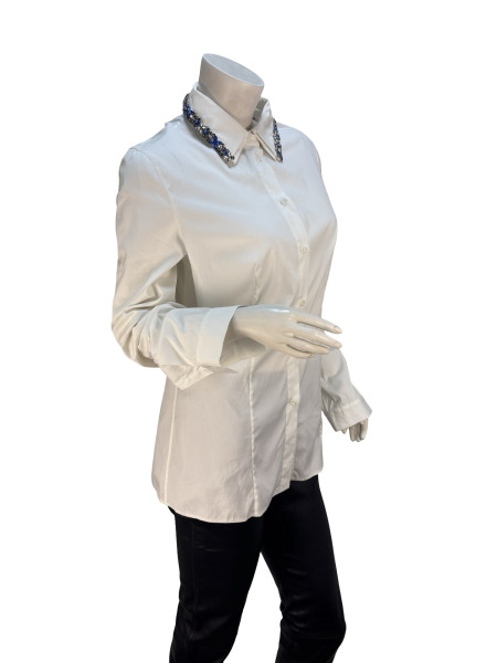 PRADA Jewelled White Button Up