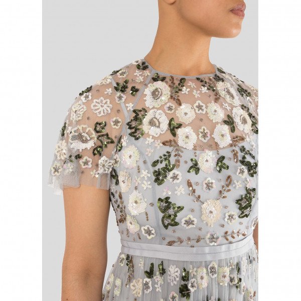 Needle & Thread Floral Sequin Embellished Tulle Gown