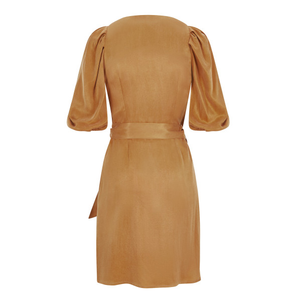 FEMPONIQ Draped Vegan-Cupro Wrap Dress