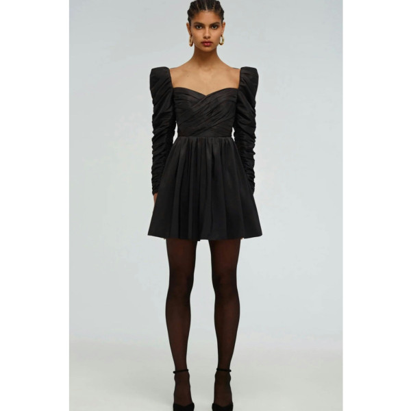 Self-Portrait Lace Back Taffeta Mini Dress