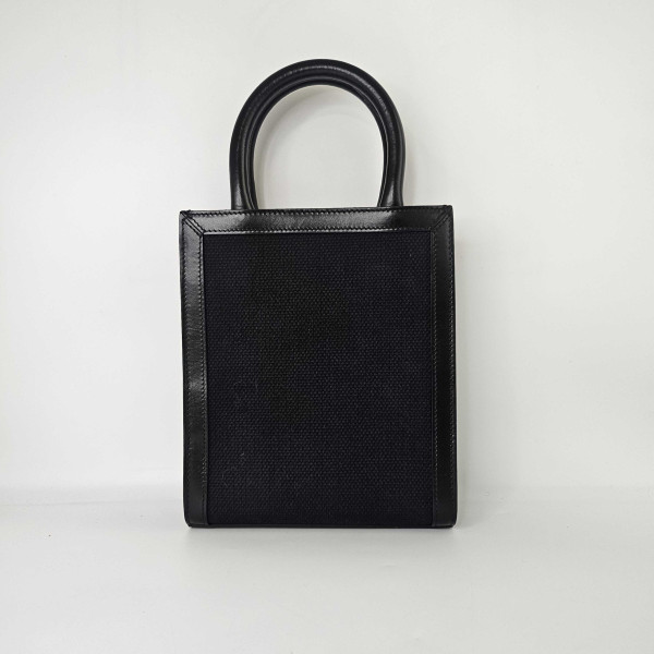 CÉLINE Mini Vertical Cabas Tote in Black Canvas