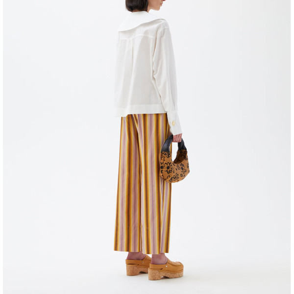 Rejina Pyo Seersucker Long Sleeve Shirt in White