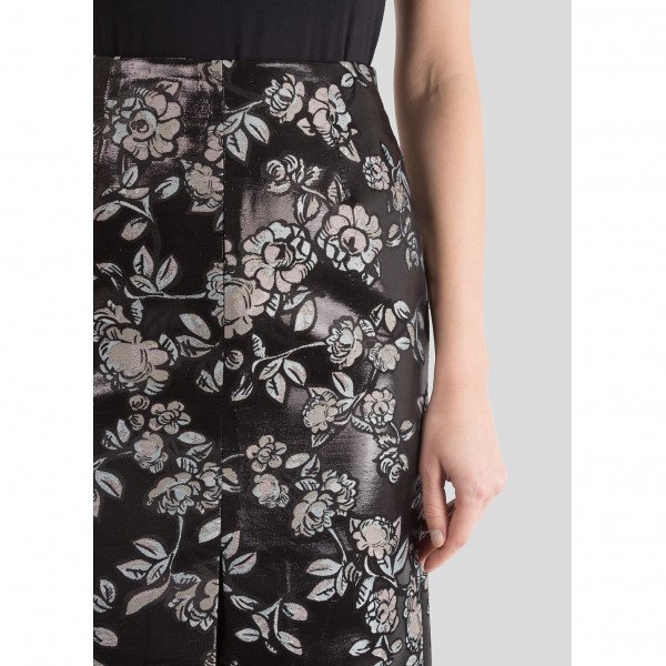 Markus Lupfer Charlie Painted Floral Lurex Skirt