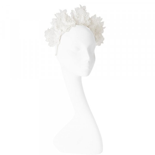 Michel Millinery Lace Floral Crown Headpiece