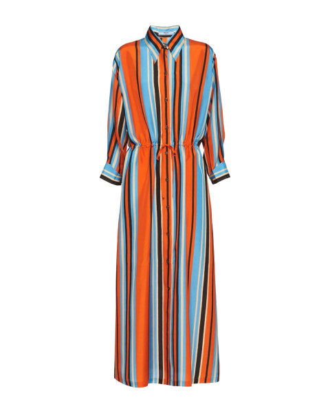 PRADA Multicolour Striped Belt Maxi Dress