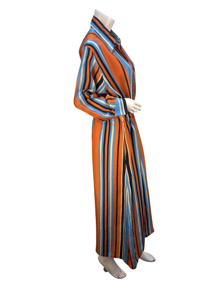 PRADA Multicolour Striped Belt Maxi Dress