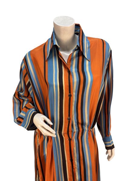 PRADA Multicolour Striped Belt Maxi Dress