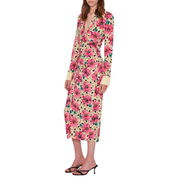 ROTATE Birger Christensen Simone Dress in Mellow Yellow