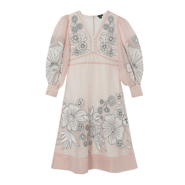Karen Millen Plus Size Applique Organdie Woven Maxi Dress