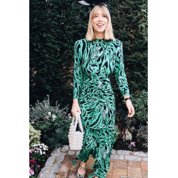 Rixo Rixo Lucy Green Tiger Stripe Dress