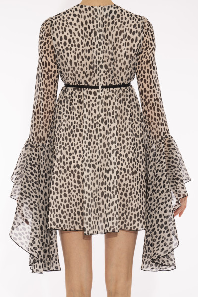 Giambattista Valli Printed georgette mini dress with bow