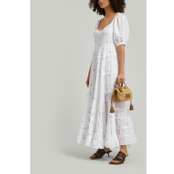 Rixo Rixo Cannes Floral-Embroidered Cotton Dress