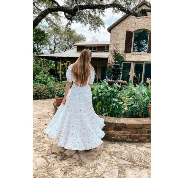 Rixo Rixo Cannes Floral-Embroidered Cotton Dress