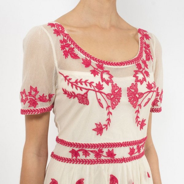 Temperley London Embroidered Scoop Neck Dress