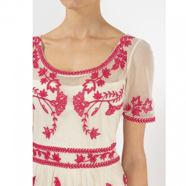 Temperley London Embroidered Scoop Neck Dress