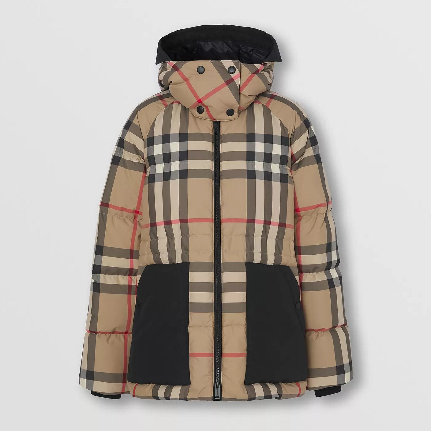 Burberry Detachable Hood Check Recycled Polyester Puffer Jacket