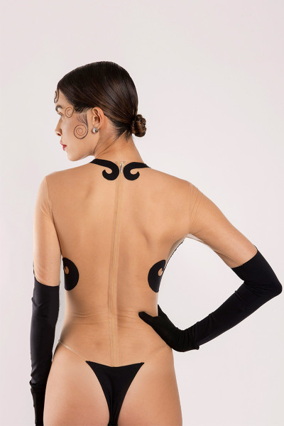 Maison Souraya Long Sleeve Spiral Bodysuit