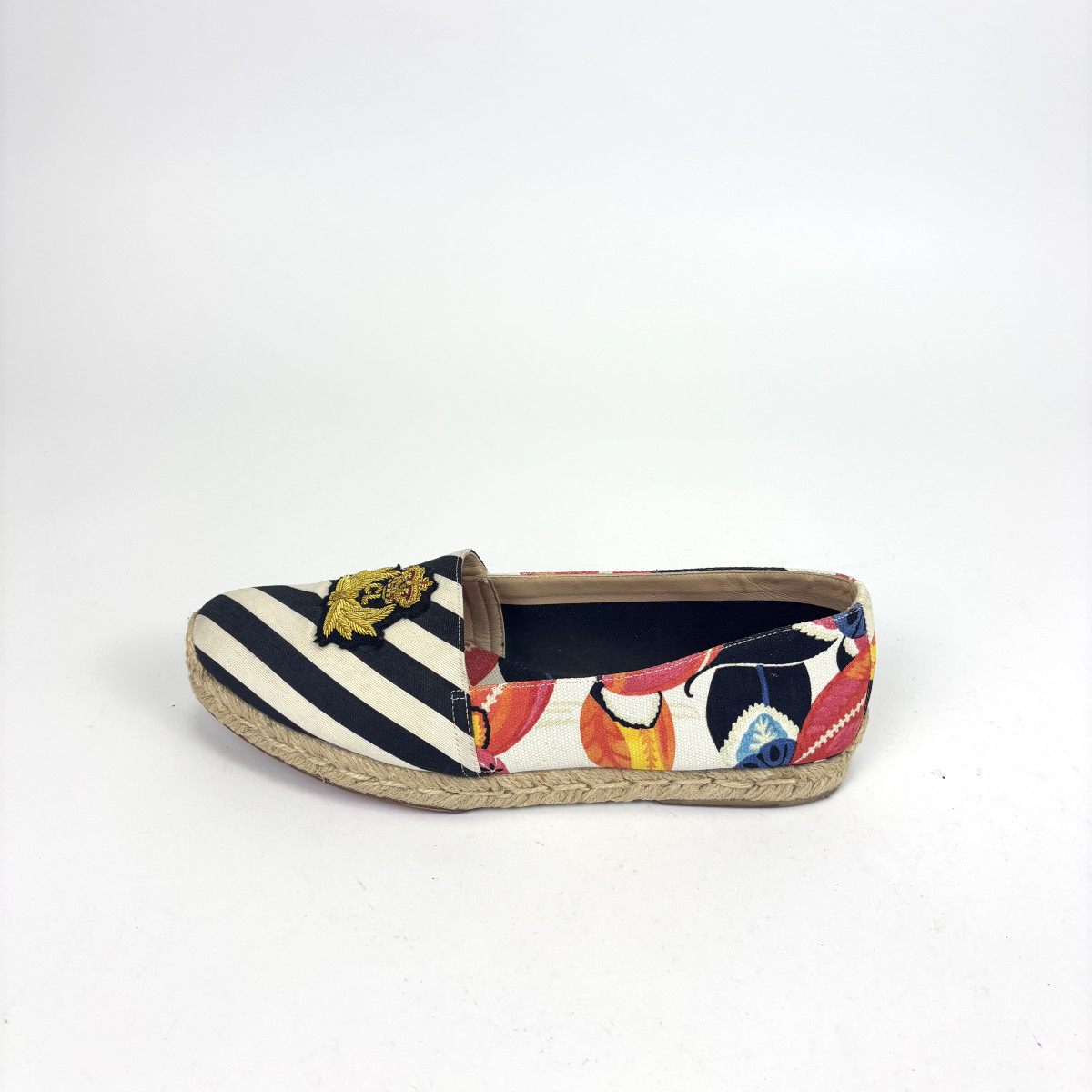 Christian Louboutin Embroidered Crest Canvas Loafers