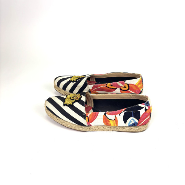 Christian Louboutin Embroidered Crest Canvas Loafers
