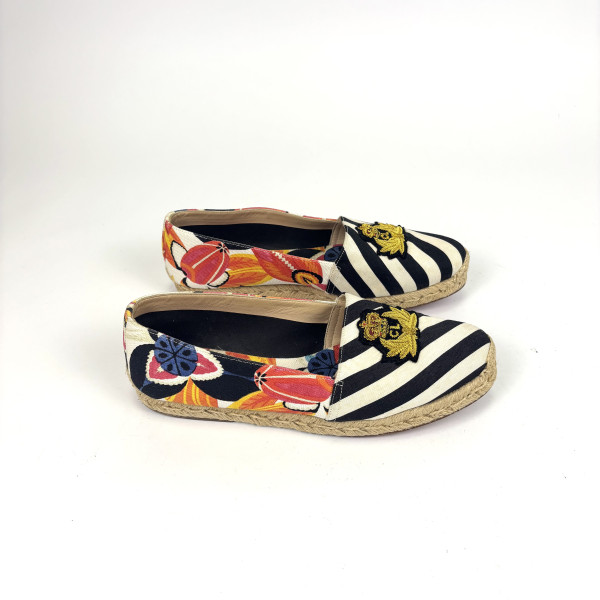 Christian Louboutin Embroidered Crest Canvas Loafers