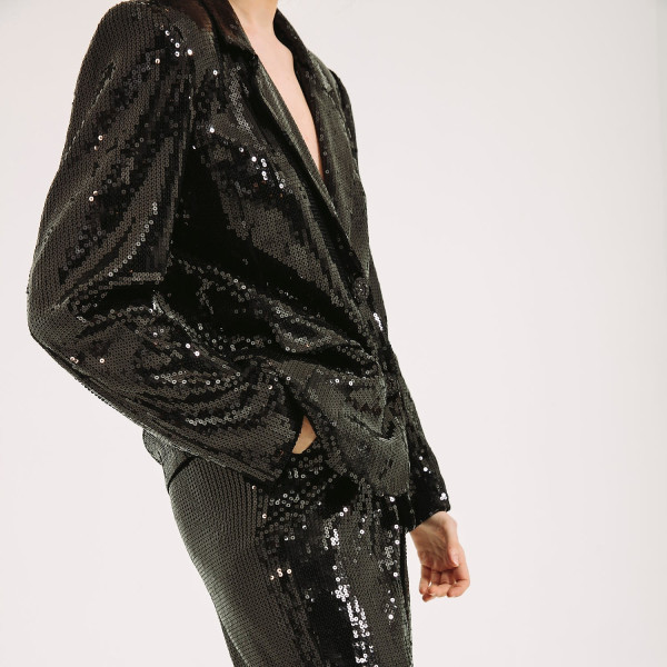 NALÈ Black Sequin Trouser Suit