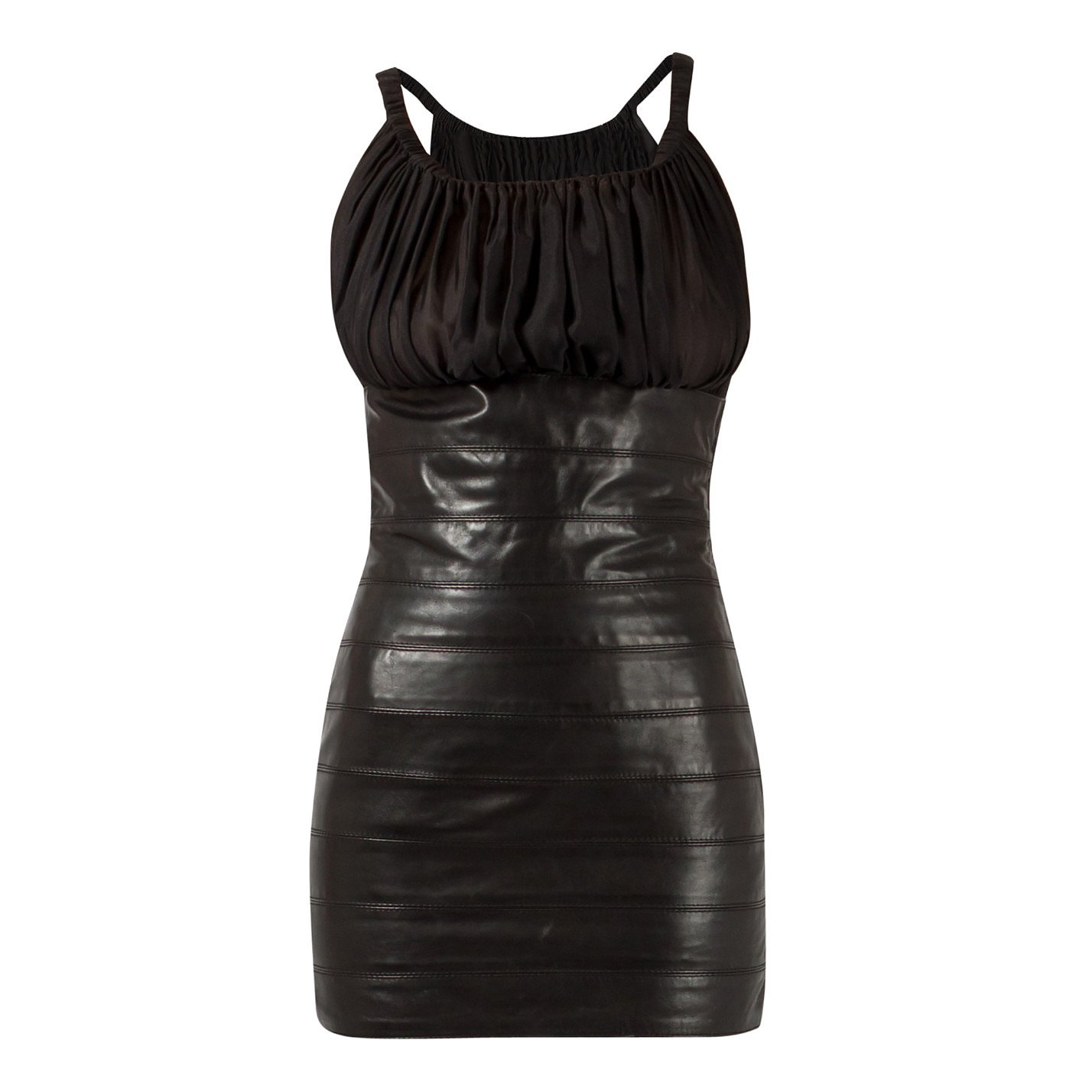 Dsquared2 Silk and Leather Mini Dress