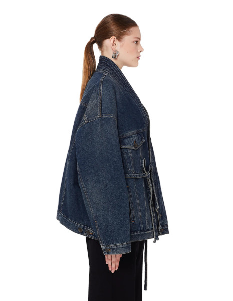 Balenciaga Judo Padded Denim Kimono Jacket
