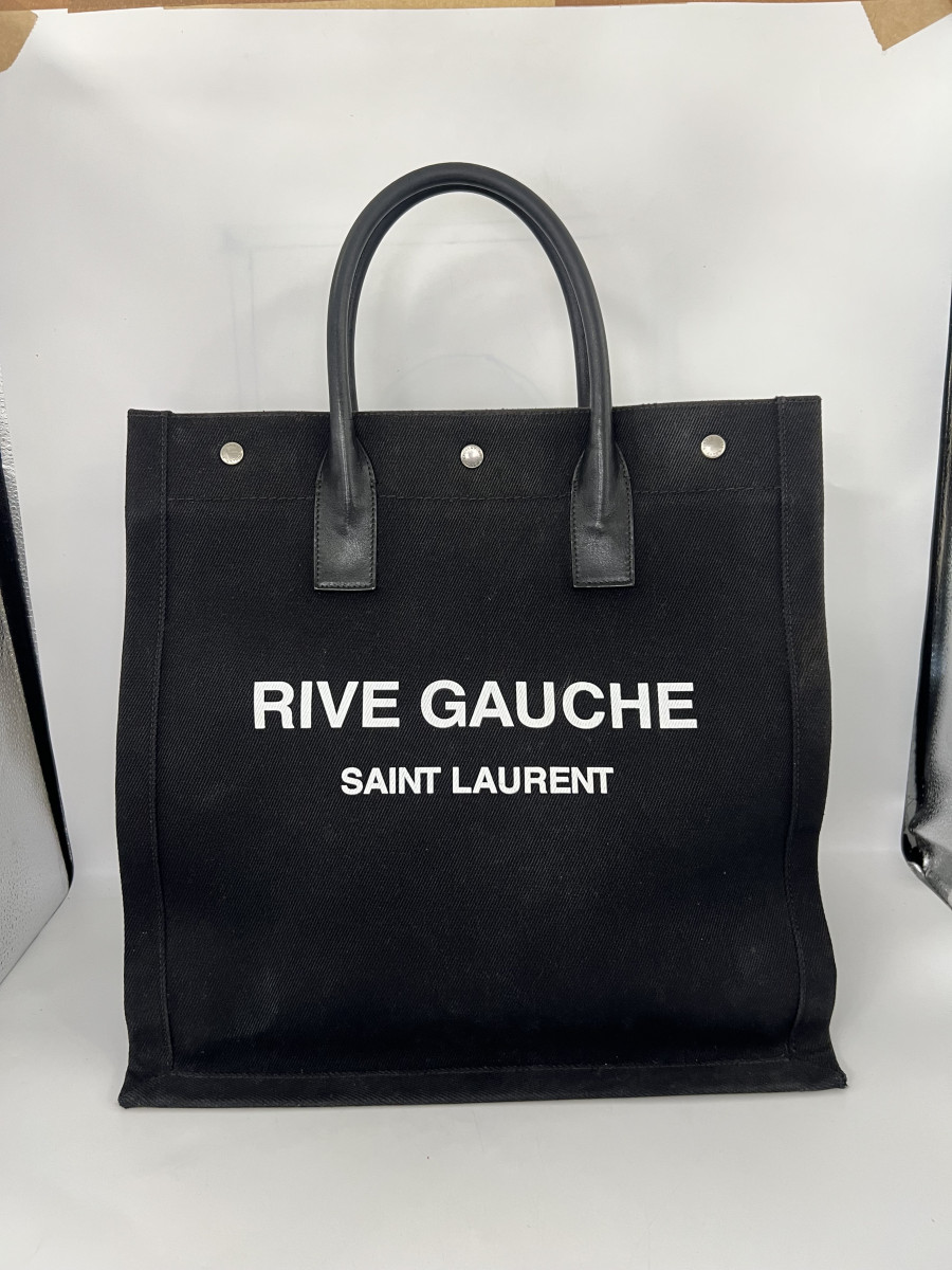 Saint Laurent Rive Gauche Tote Bag in Black Canvas