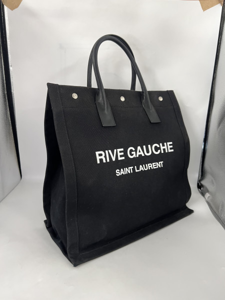 Saint Laurent Rive Gauche Tote Bag in Black Canvas