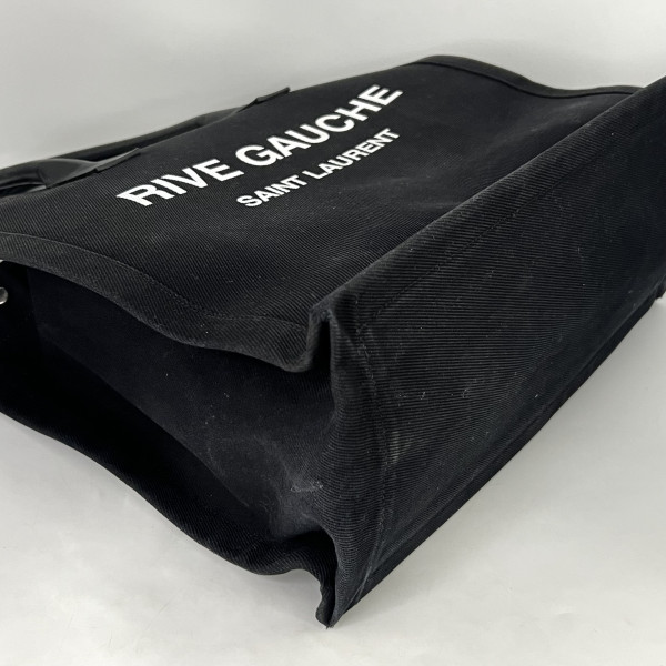 Saint Laurent Rive Gauche Tote Bag in Black Canvas