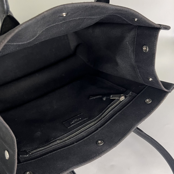 Saint Laurent Rive Gauche Tote Bag in Black Canvas