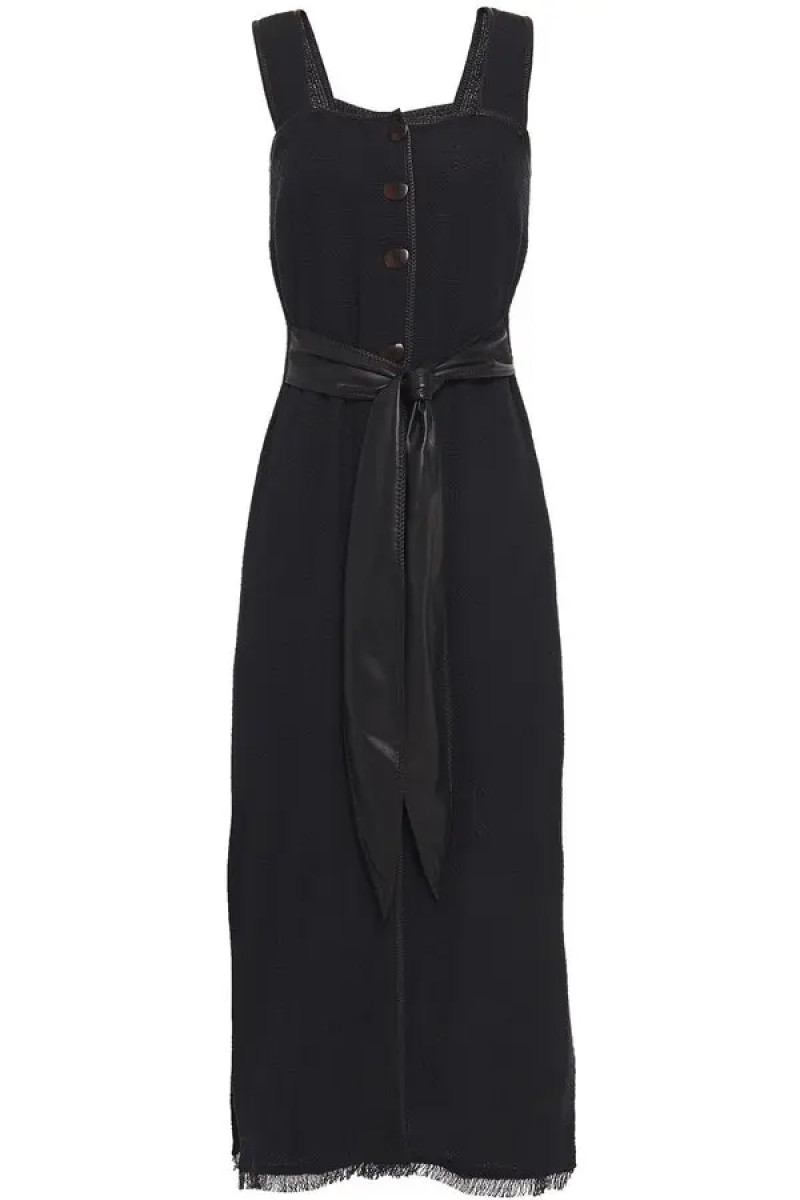 Nanushka Black Rita Midi Dress