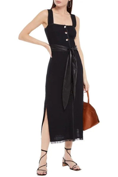 Nanushka Black Rita Midi Dress