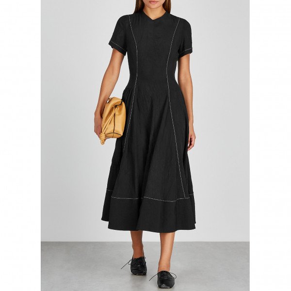 Loewe Topstitched Crepe Midi Dress