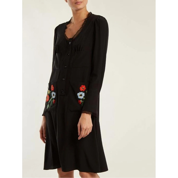 Sonia Rykiel Embroidered Flower Mini Dress