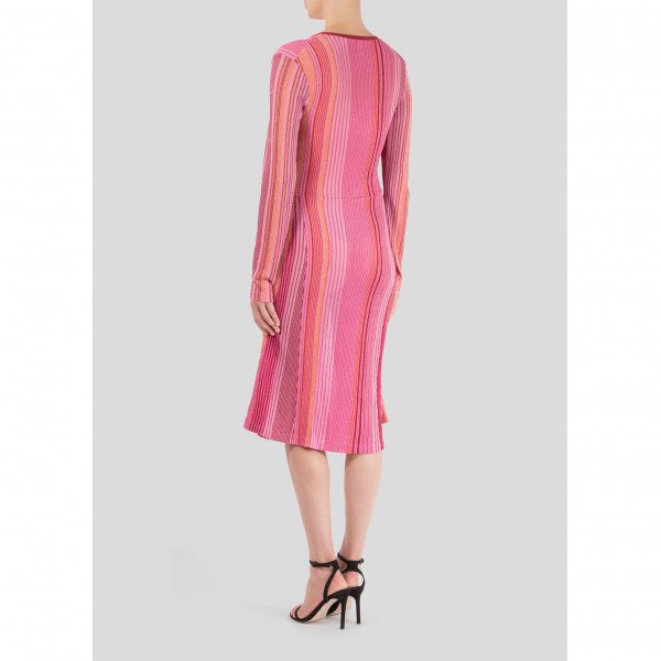 Dhela Metallic Stripe Knit Dress
