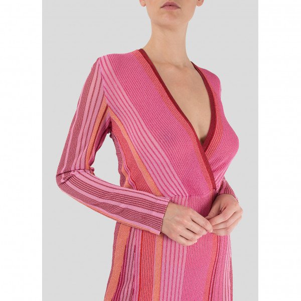 Dhela Metallic Stripe Knit Dress