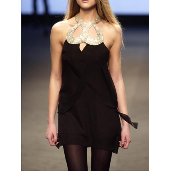 Roland Mouret Embellished Halterneck Mini Dress