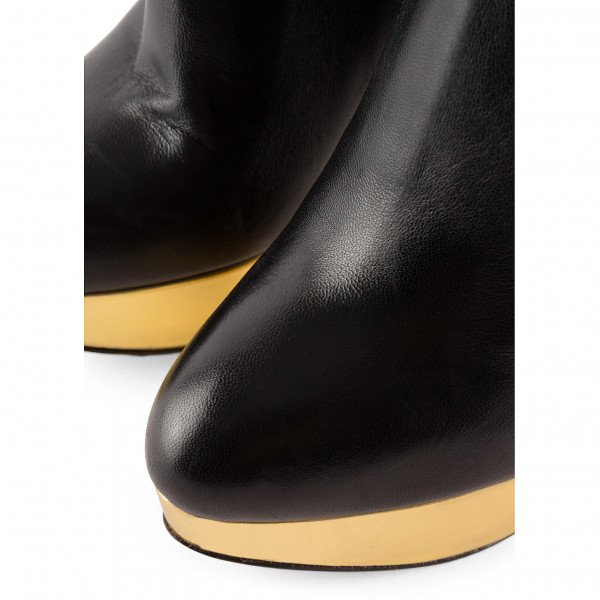 Charlotte Olympia Suede & Leather Heeled Platform Boots