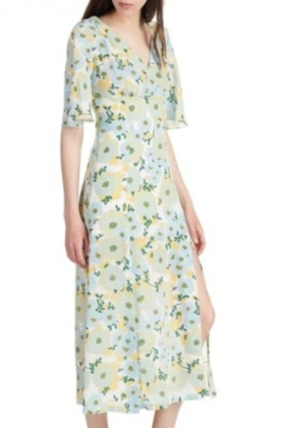 Sandro Rosana floral-print silk midi