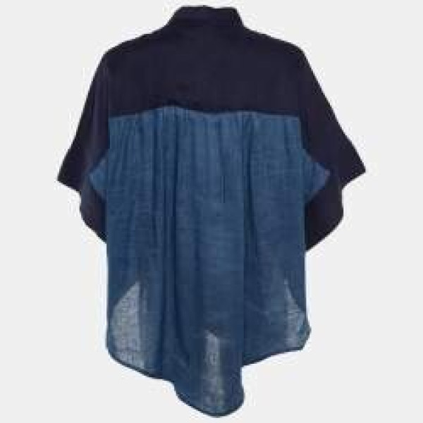 Loewe Loewe X Paula's Ibiza Blue Linen Button Front Oversized Shirt