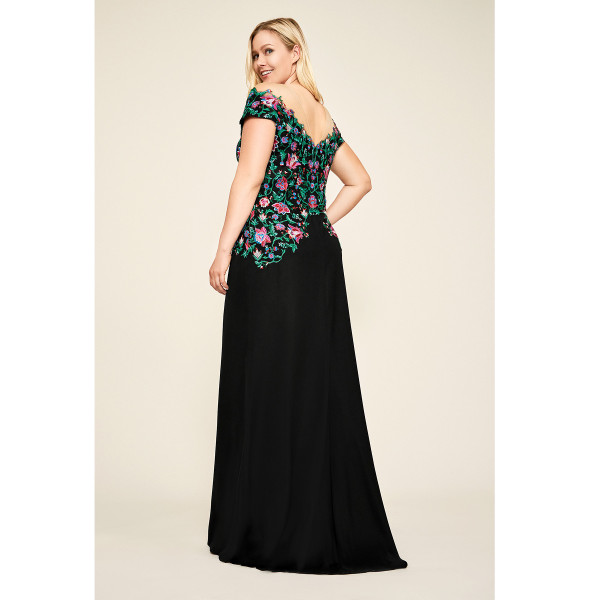 Tadashi Shoji Holly Floral Embroidered Gown