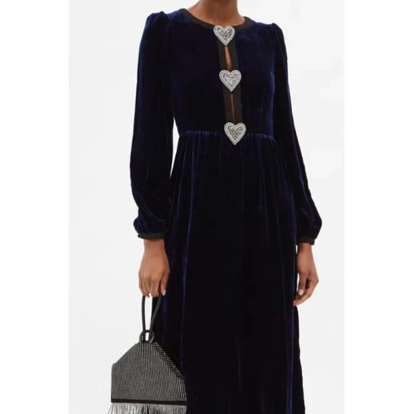 Saloni Camille Velvet Heart Dress