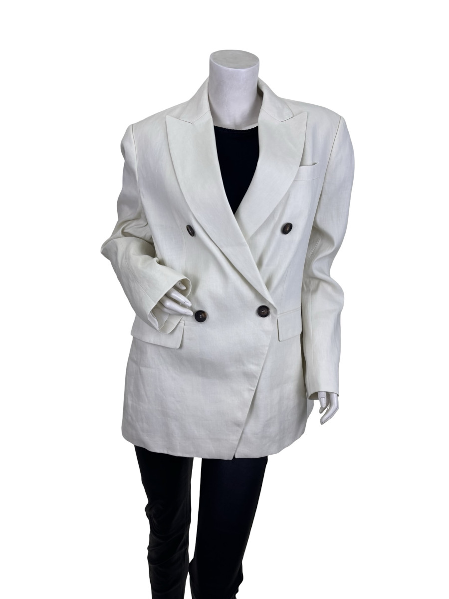Brunello Cucinelli Double-Breasted Linen Blazer