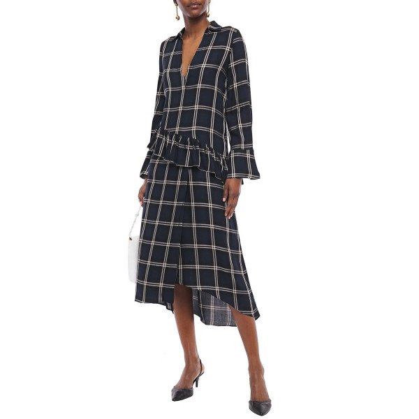 Mother of Pearl Checked Midi Dress