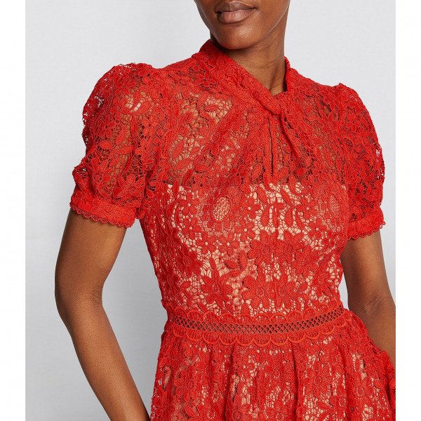 Self-Portrait Guipure Lace Maxi Gown