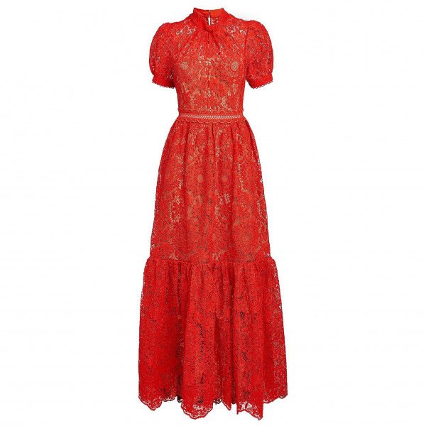 Self-Portrait Guipure Lace Maxi Gown