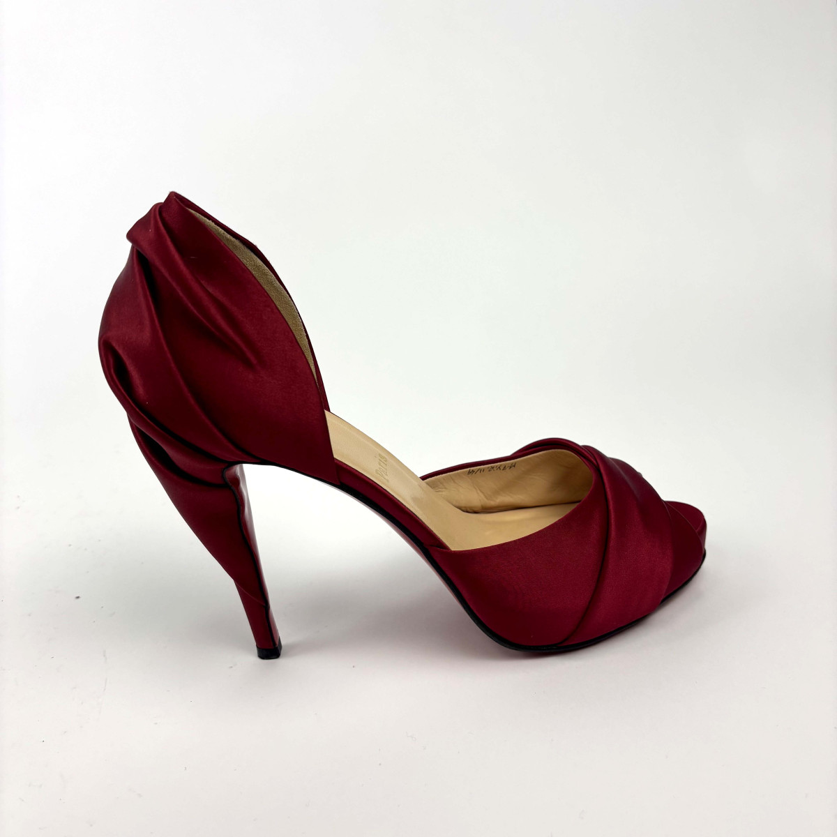 Christian Louboutin Christian Louboutin Red Satin Peeptoe Heel