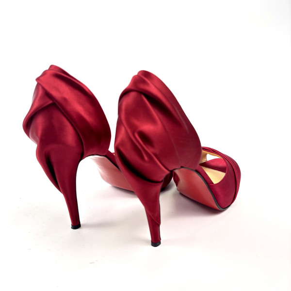 Christian Louboutin Christian Louboutin Red Satin Peeptoe Heel