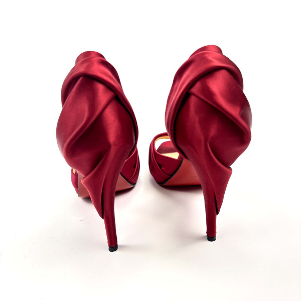 Christian Louboutin Christian Louboutin Red Satin Peeptoe Heel